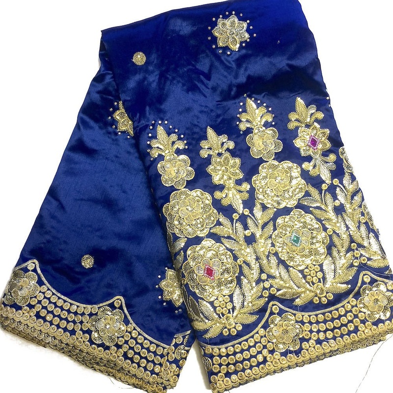 Noble African George Taffeta Studded – Royal Blue