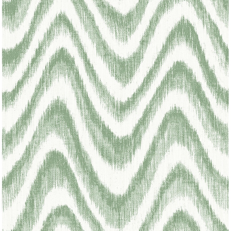 2901-25406 Bargello Green Faux Grasscloth Wave Wallpaper Per Bolt