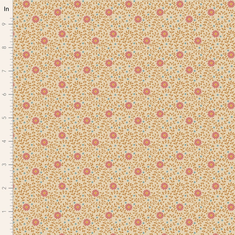 Tilda Sanctuary ~ TIL100568 ~ Daisy Dream ~ Tan 1/2 Yard