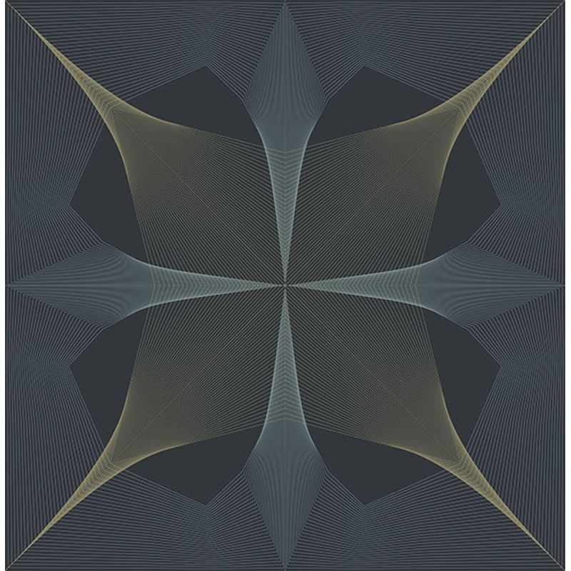 2902-25526 Radius Navy Geometric Wallpaper Per Bolt