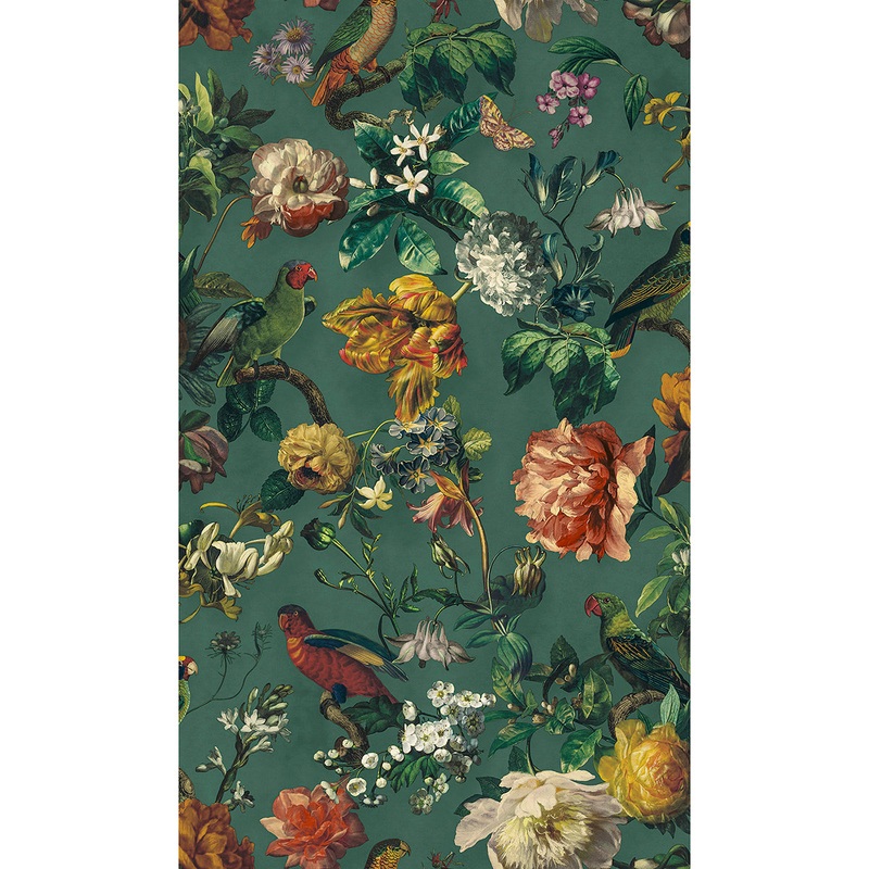 307305 Claude Teal Floral Wallpaper Per Bolt