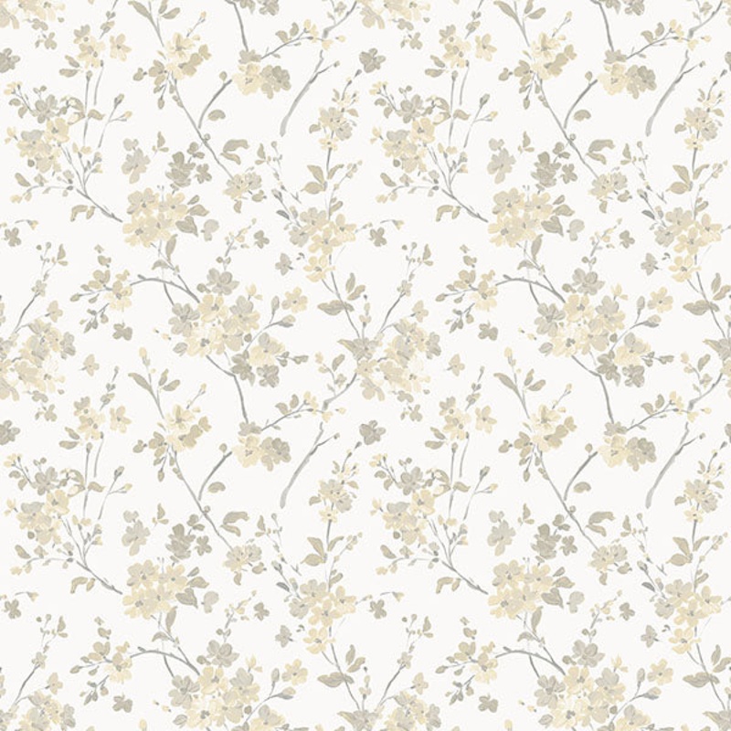3122-10903 Glinda Light Yellow Floral Trail Wallpaper Per Bolt