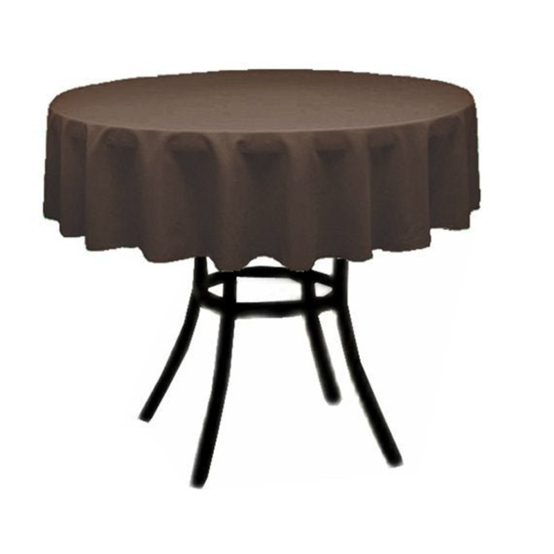 Polyester Poplin Tablecloth 36-Inch Round, Decoration Shop Prom Wedding Tablecloths Brown