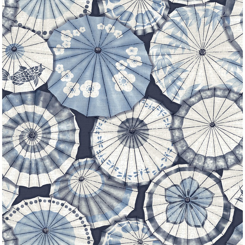 2764-24361 Mikado Blue Parasol Wallpaper Per Bolt