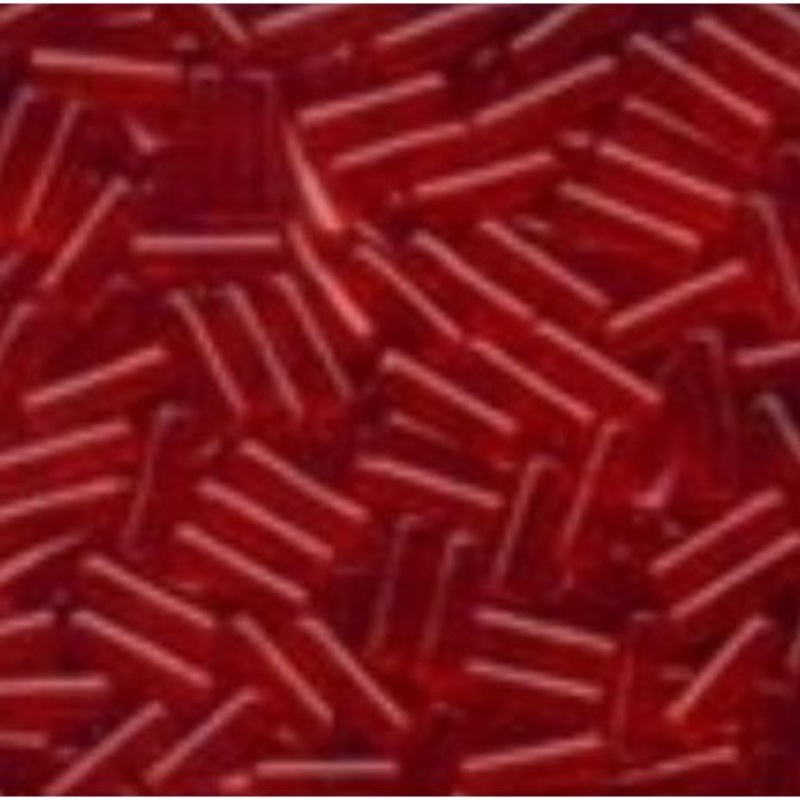 72013 Red Red Small Bugle Glass Beads