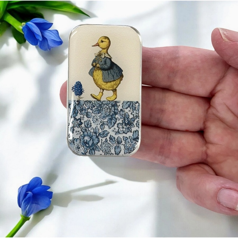 Tin Container Small  | Duck and Flower