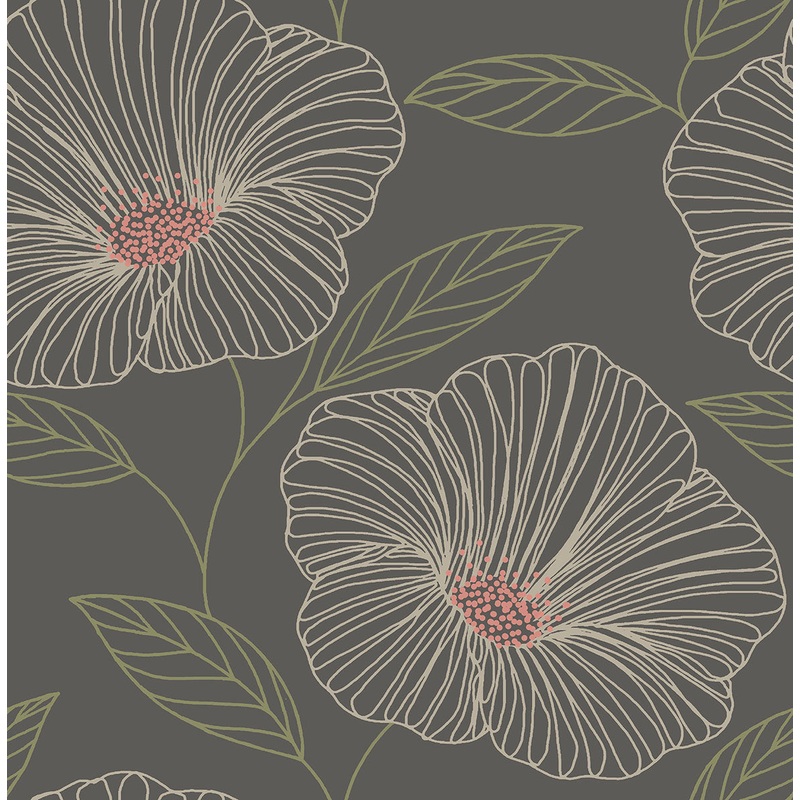 2764-24319 Mythic Grey Floral Wallpaper Per Bolt