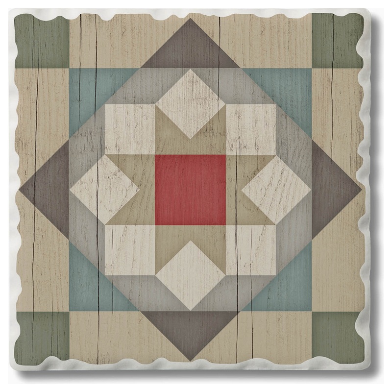 Barn Quilt Absorbent Stone Coaster | Barn Star
