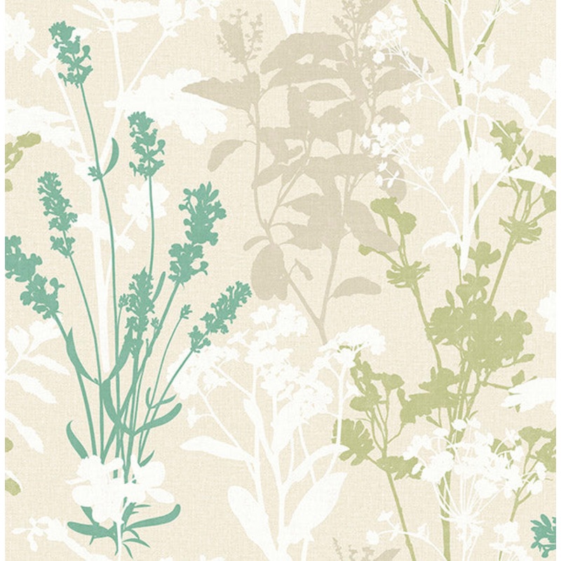 2814-24573 Pippin Green Wild Flowers Wallpaper Per Bolt