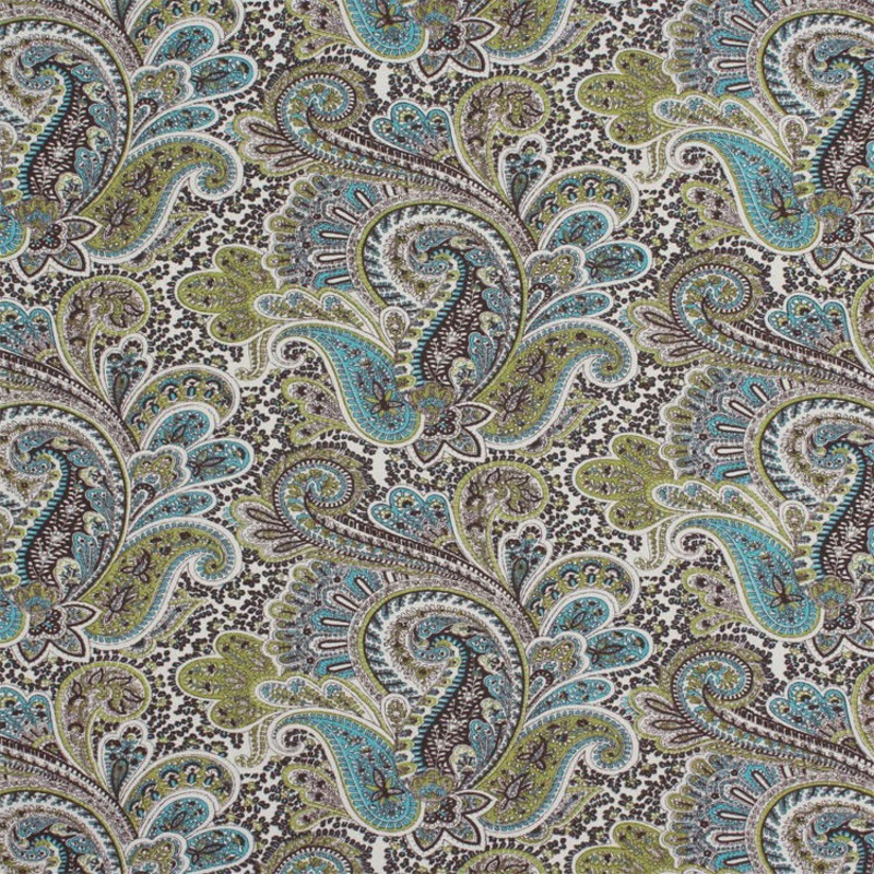 Premier Prints Paisley Chocolate/Natural Canvas Fabric