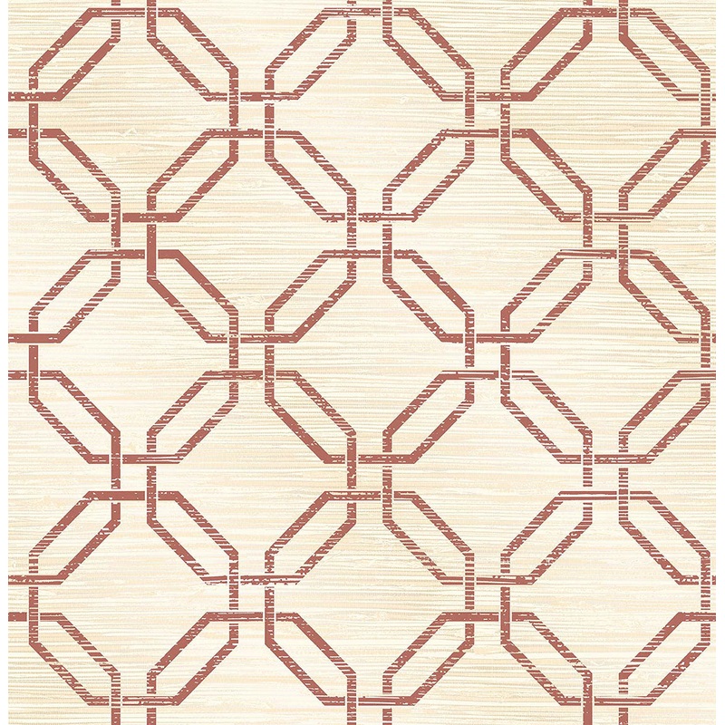 2766-24408 Phaius Burgundy Trellis Wallpaper Per Bolt