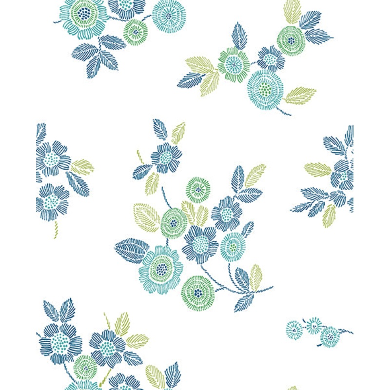 2744-24127 Malaga Green Floral Wallpaper Per Bolt