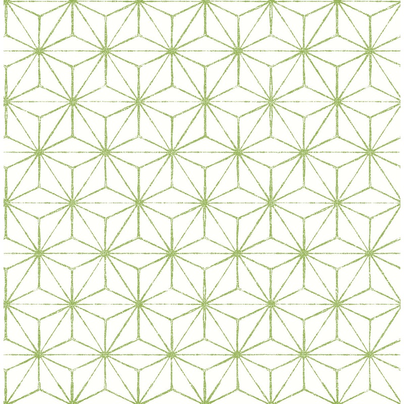 2764-24312 Orion Green Geometric Wallpaper Per Bolt