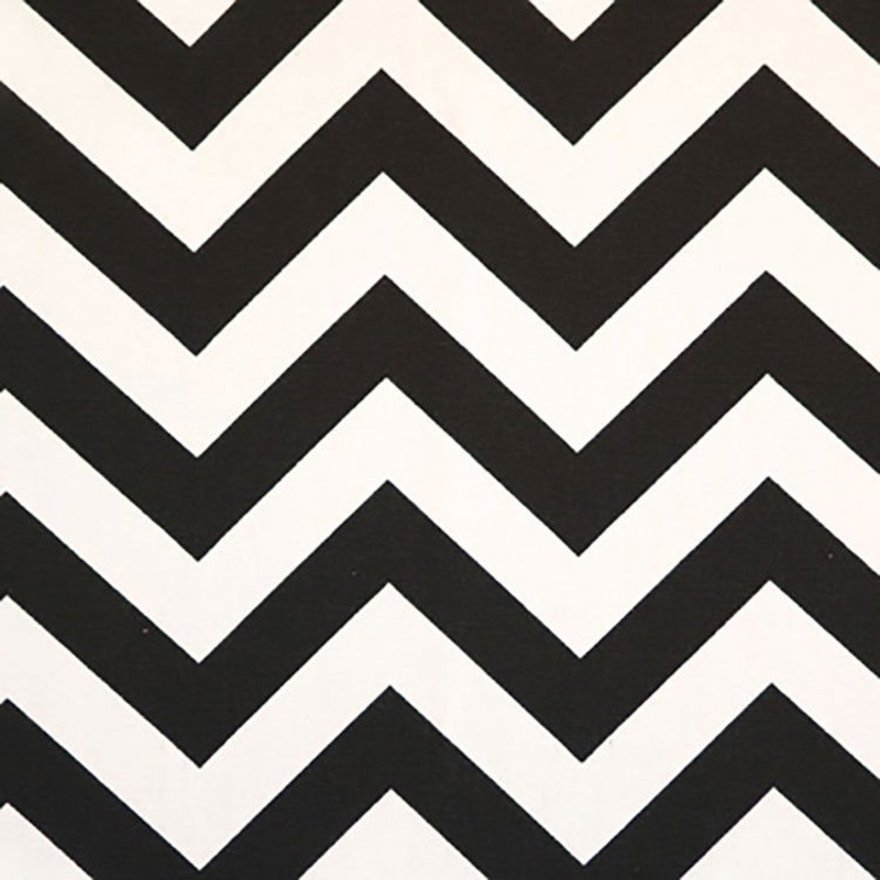 Premier Prints Zig Zag Black Canvas Fabric