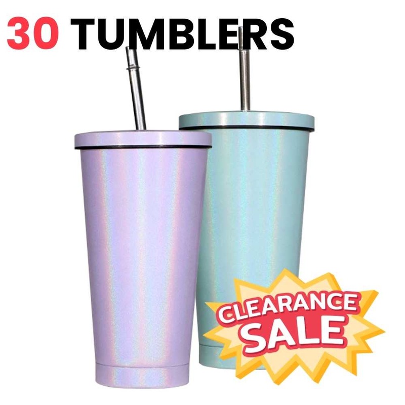Sublimation Tumbler 15 Oz | With Glitter Finish by INNOSUB USA (Pack of 30) Purple – Glitter