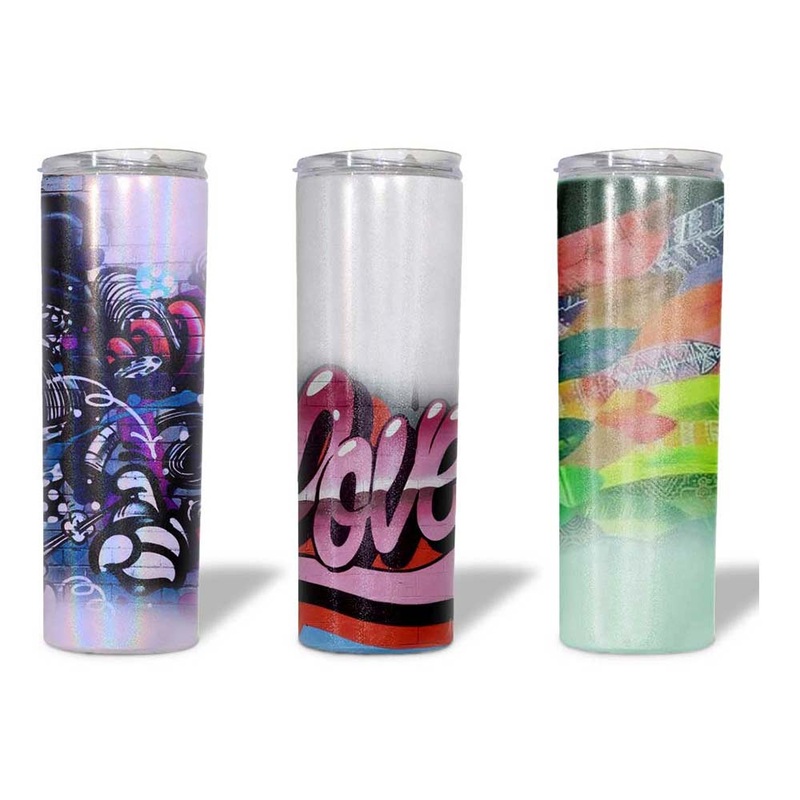Sublimation Tumbler Blanks 20 Oz  | Glitter Tumblers  | DIY Tumbler Printing – Glitter Finish by INNOSUB USA White – Glitter