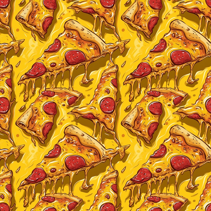 Pizza Melt Pattern #2 Fabric Quilting Cotton Yard – 36″ x 45″
